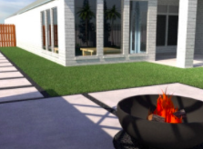 3D Render Backyard Patio